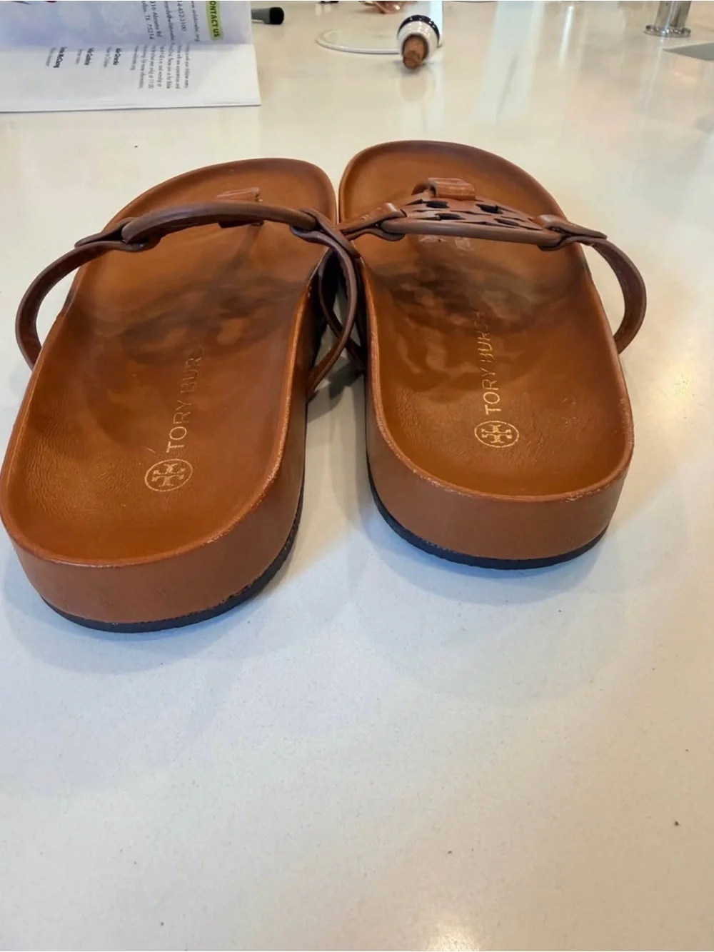 Tory Burch Women's Brown Miller Thong Sandals size 8